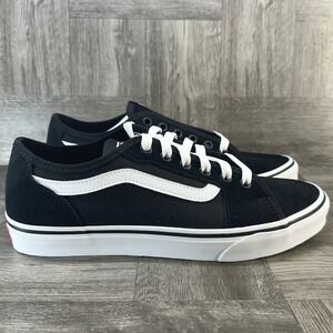 Vans Filmore Decon Womens 8.5 Black White Suede Canvas Skate Shoes Sneakers